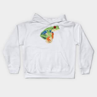 Artwork of a Red-Eyed Treefrog I Kids Hoodie